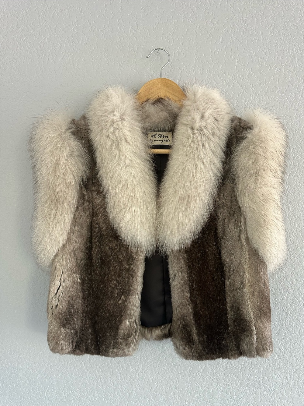 Torn by Ronny Kobo 100% Rabbit Fur Coat Jacket XS